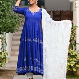 Indi INSIDE Floral Embroidered Thread Work Net Dupatta-picture-0