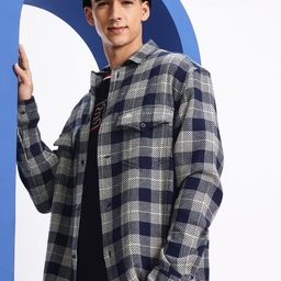 Aeropostale Opaque Checked Knitted Pure Cotton Casual Shirt-image-65