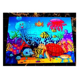Fingo Brain Jigsaw Puzzle In Wooden Jumbo Size ( Aqua Animal) Multicolour - 30 Pieces-17