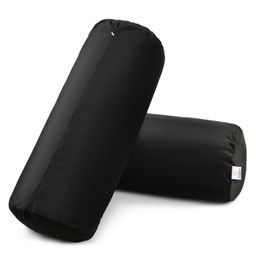 MY ARMOR Micro Fibre Bolster Pillow with Velvet Cover Pack of 2 - Black-23