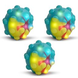 Baybee Lighting Fidget Pop It Ball Toys for Kids Stress Relieving Silicone Toy Pack of 3 - Multicolor-24