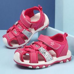 Cute Walk by Babyhug Velcro Closure Sandals - Fuchsia-image-32