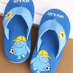 Cute Walk by Babyhug Flip Flops Monster Print - Blue-image-24