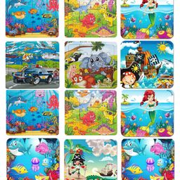 Chocozone Pack of 12 Jigsaw Puzzles Birthday Gifts or Return Gifts for Birthday Multicolor- 16 Pieces-13