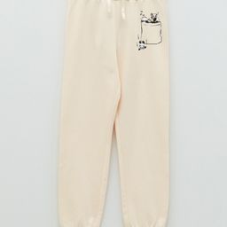 LC Waikiki Cotton Elastic Waist Placement Panda Printed Jogger  - Nude-image-87