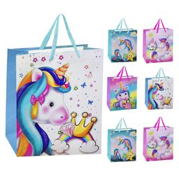 FunBlast Unicorn Theme Paper Bags with Handle for Gifting  Pack of 6 Random Print-90
