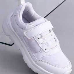 Pine Kids School Shoes with Velcro Closure -White-image-85