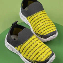 Jazzy Juniors Abstract Designed Slip On Sneakers - Yellow-picture-15
