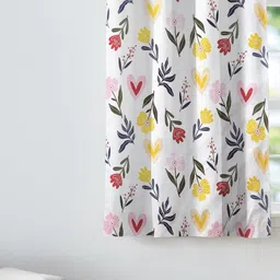 ANA White & Yellow Floral Room Darkening Window Curtain-image-34