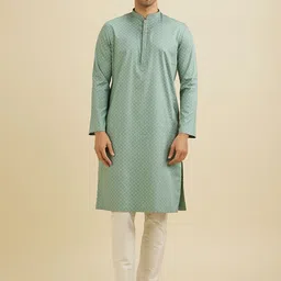 Manyavar Men Regular Pure Cotton Kurta with Pyjamas-picture-52