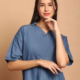 JAKANARY Cotton Denim Crop Top-image-35