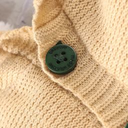 Babyoye Knitted Full Sleeves Front Open Hooded Sweaters with Colour Block Design & Ears Applique - Multicolour image 3
