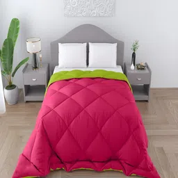 tundwal's Pink & Green Checked Heavy Winter Single Bed Comforter-image-76