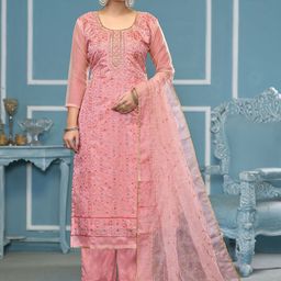 Maroosh Embroidered Organza Unstitched Dress Material-image-17