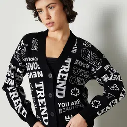 max Women Typography Printed Cardigan-picture-33