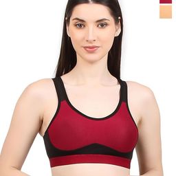 Halfspin Pack of 2 Seamless Full Coverage Underwired Cotton Workout Bra-picture-5