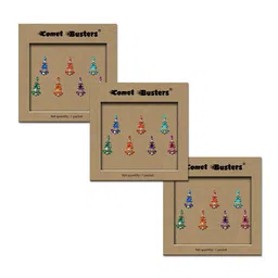 Comet Busters Set of 3 Handcrafted Reusable Traditional Designer Bindis - 013-99