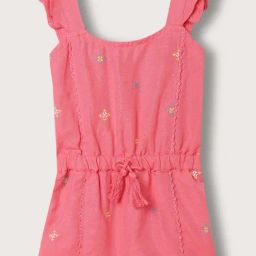 Blue Giraffe Kids Pink Embroidered Jumpsuit-image-116