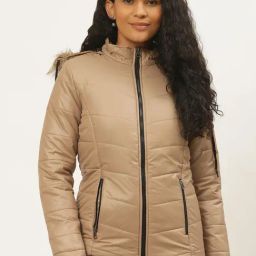 Deewa Beige Quilted Pattern Jacket-image-43