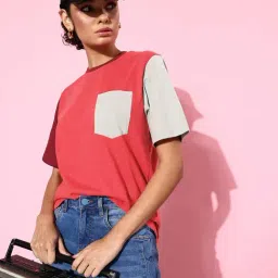 Dillinger Multicolor Cotton Color-Block Oversized T-Shirt-image-30