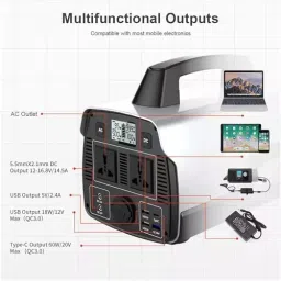 GIGAWATTS Portable Power Station 500 W USB & Type C Output Solar Generator with LED Light, GW-T500 image 2