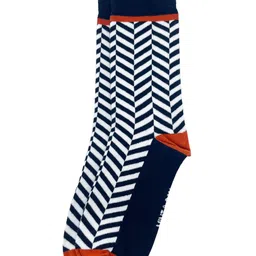 Mint & Oak Men Chevron-Patterned Anti-Odour Calf-Length Socks image 2