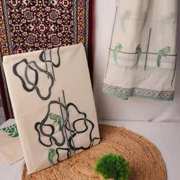 GAJARAI Floral Woven Design Pure Cotton Unstitched Dress Material-image-18