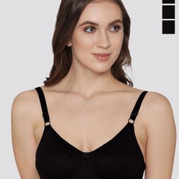 K LINGERIE Pack of 3 Manvi Wirefree Cotton Everyday Bra-image-78
