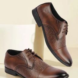 Fausto Men's Tan Derby Shoes-picture-40