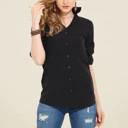 Trend Arrest Black Solid Shirt-image-98