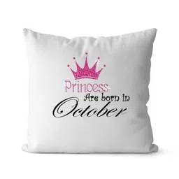 Loops n knots White & Black Princess Are Born In October Printed Pre-Filled Cushion-picture-29