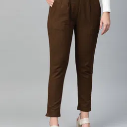 YASH GALLERY Women Cotton Mid-Rise Regular Trousers-image-77