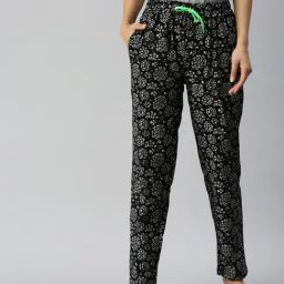 Kryptic Black Floral Print Pyjamas-picture-3