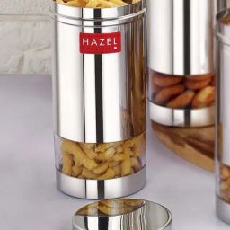 HAZEL Silver Stainless Steel Medium Container (0.5 L)-10