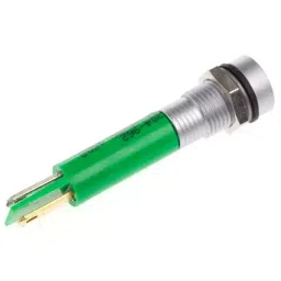 RS PRO Green Panel Mount Indicator 24V AC/DC, Mounting Hole Size 8 mm, Termination Type Solder Tab, IP Rating IP67, Model No 204962 image 3