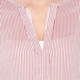 Mayra Women Pink & White Striped High-Low  Top image 5