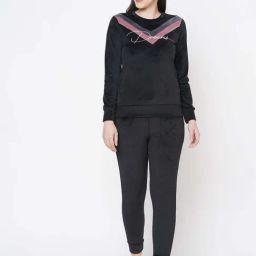 Sweet Dreams Jet Black Printed Lounge Wear Set-image-76