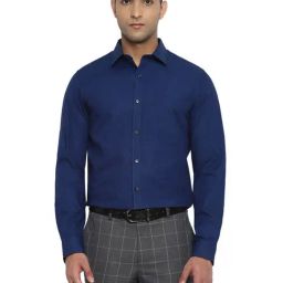Turtle Navy Regular Fit Self Pattern Shirt-image-10