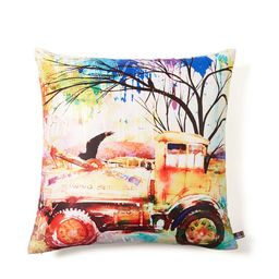 HOUZZCODE Multicoloured Set of 2 Printed 16" x 16" Square Cushion Covers image 2