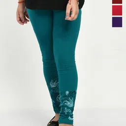 BAESD Girls Pack Of 4 Printed Pure Cotton Ankle Length Leggings-image-99