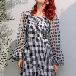 IUGA Women Checked Bodycon Dress-picture-38