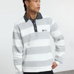 Trendyol Men Striped Sweatshirt-image-60