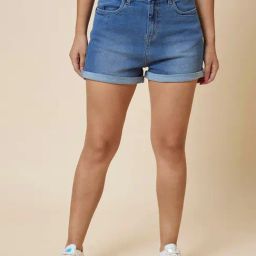 Globus Blue Cotton Regular Fit Shorts-image-84