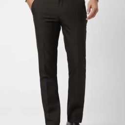 V Dot Brown Skinny Fit Trousers-image-37