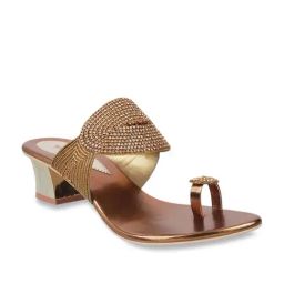 Walkway Women's Antique Gold Toe Ring Sandals-image-5