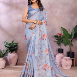 GULKEE FAB Floral Printed Zari Saree-image-95