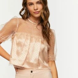 Forever 21 Beige Self Pattern Top-image-72