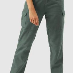IVOC Green Relaxed Fit Mid Rise Trousers-image-21
