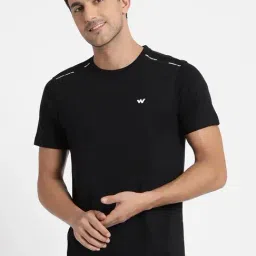 Wildcraft Black Cotton Regular Fit T-Shirt-image-92