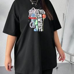 SZN Women Graphic Printed Round Neck Oversized T-shirt-picture-37